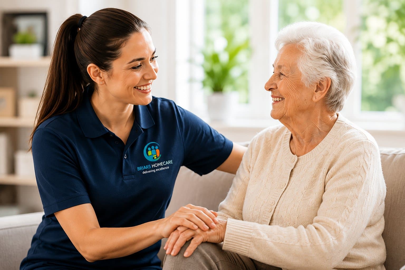 Briars Homecare carer with client
